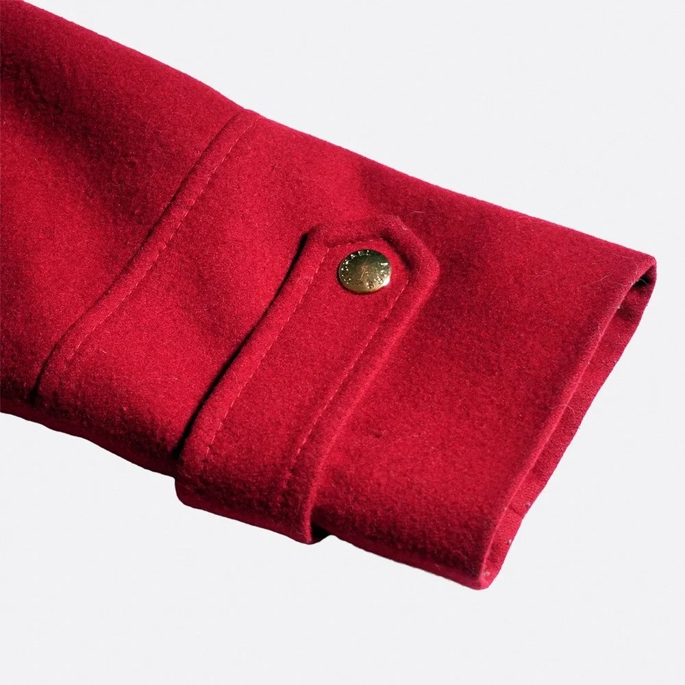 Michael Kors Ruby Red Wool Hooded Zip Coat Jacket 0X L Designer Quiet‎ Luxury